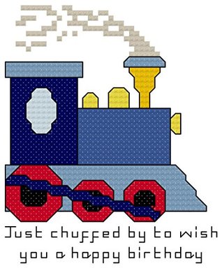 Read online Sweet Steam Train - Happy birthday Cross Stitch chart/ pattern - uses quarter, whole and backstitch: Perfect for putting into frames and cards, use without words for any occasion - Rainbow Stitches | PDF