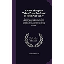 Read A View of Popery Taken from the Creed of Pope Pius the IV: Containing an Answer to the Most Material Things in the Profession of Catholic Faith, & C. Now in Use for the Reception of Converts Into the Church of Rome - Joseph Burroughs file in ePub
