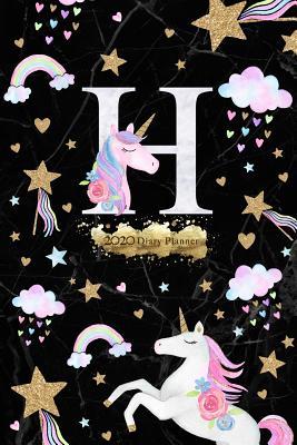 Download 2020 Diary Planner: Black & Gold Magical Unicorn January to December 2020 Diary Planner With H Monogram on Dark Marble. - Elizabeth Riley file in ePub
