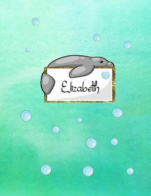 Download Elizabeth: Kawaii Manatee (Teddy Bear of the Sea) personalized notebook. Lined paper with Manatee companions - Pencil Me Personal file in PDF